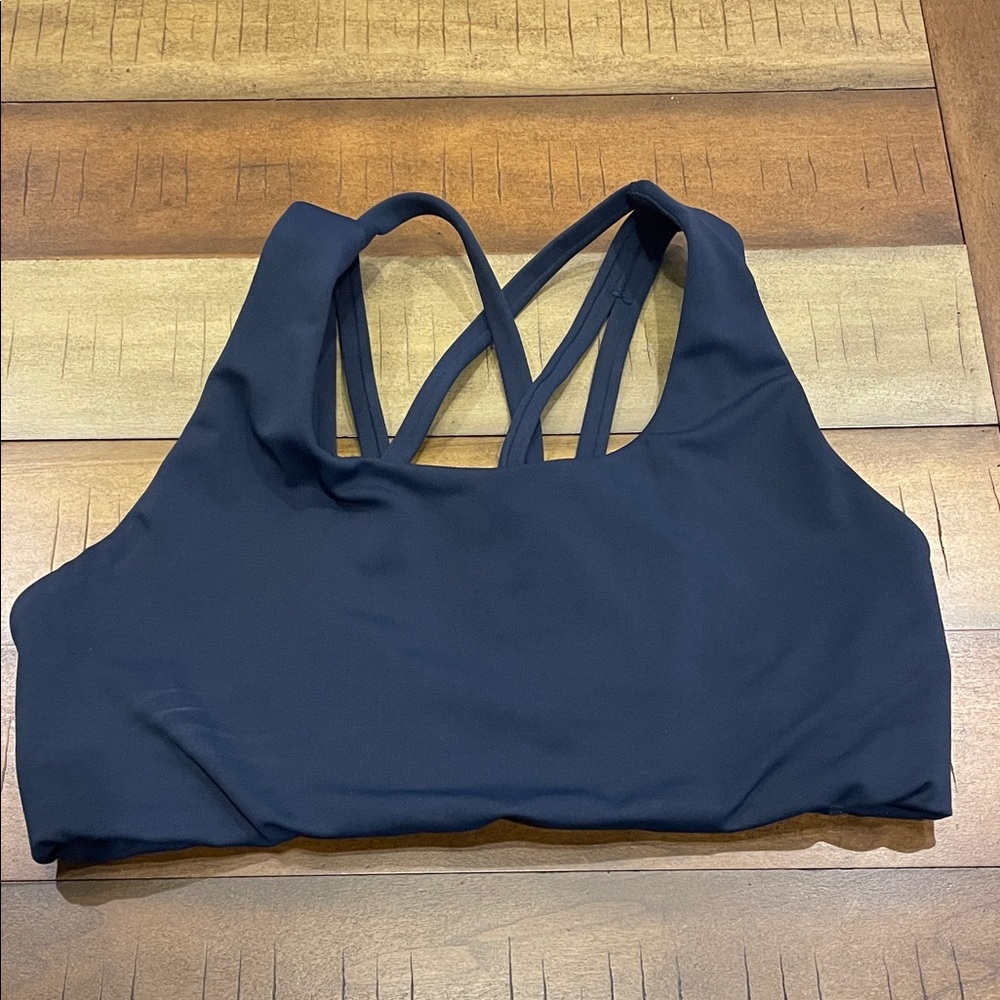 Senita Navy Strappy Sports Bra